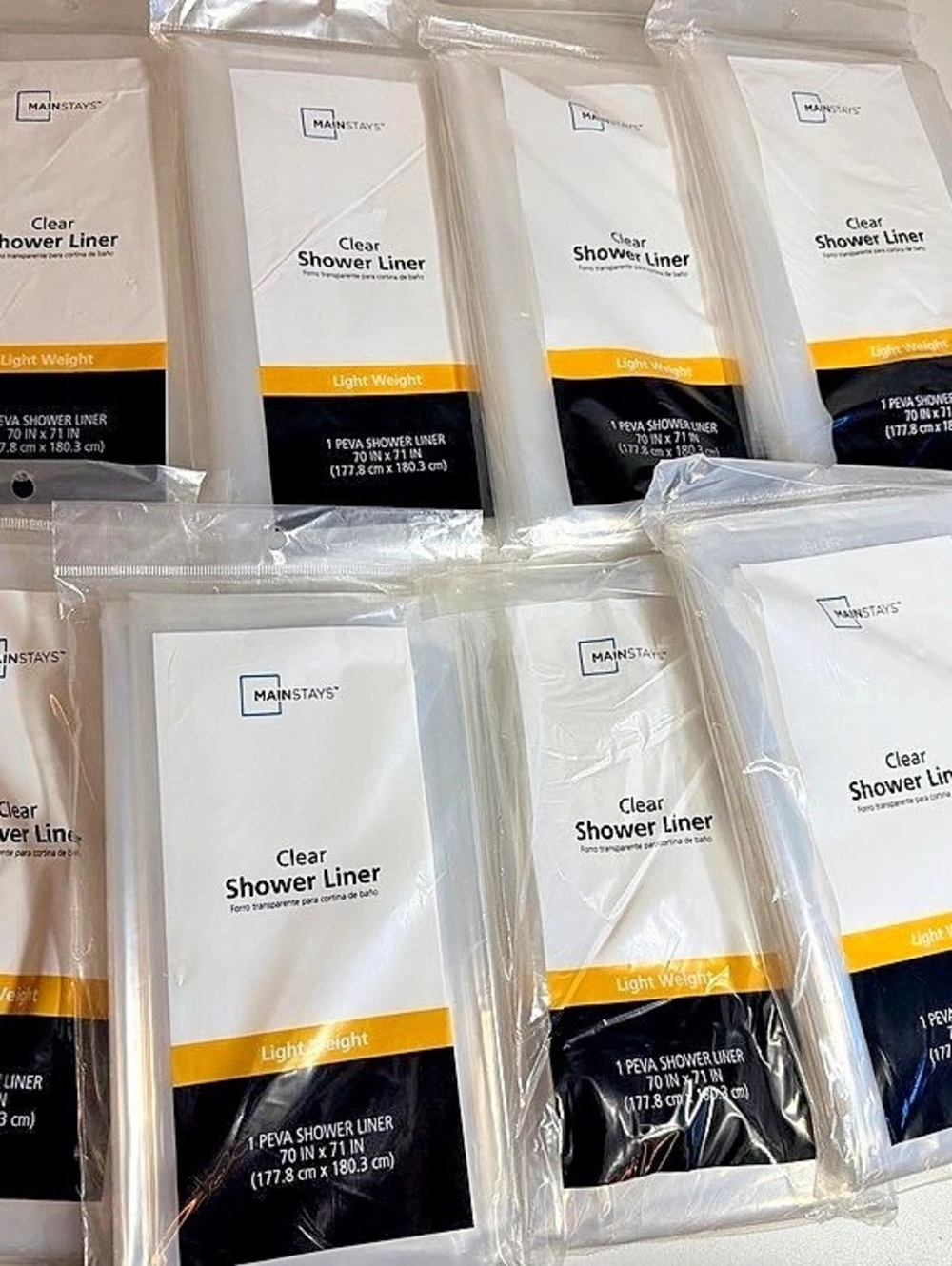 Mainstays Light Weight PEVA Shower Liner 8-Pack